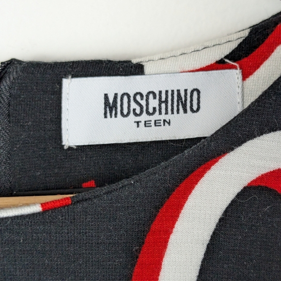 Moschino • Girls Logo Hearts Black Dress - Picture 8 of 9